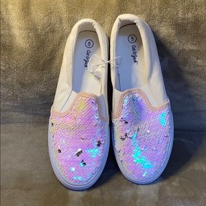 Sequins flip Slip on Shoes Girls Size 5 S1
